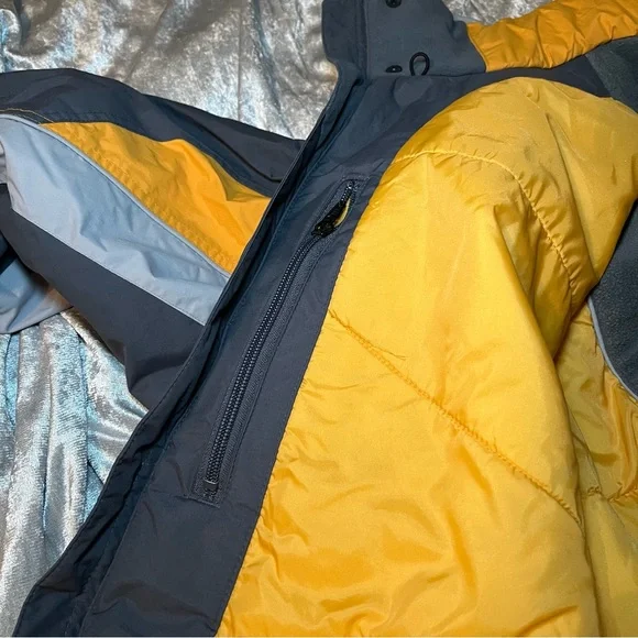 Columbia Yellow & Gray Coat Mens XXL with Hood Waterproof 206 XM5768